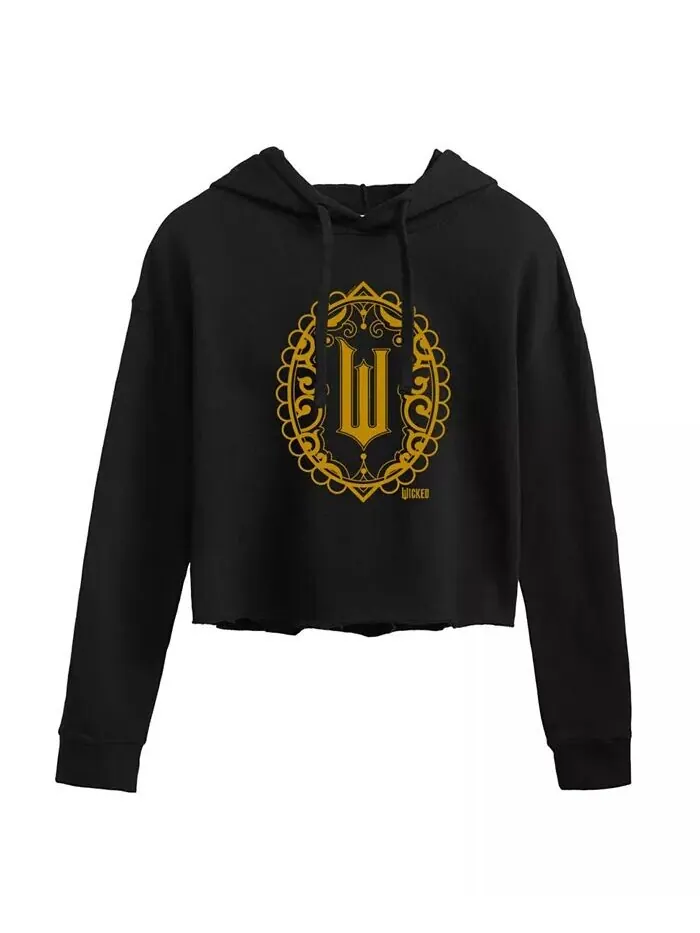 Укороченная толстовка с капюшоном Trendy Juniors Wicked Logo Graphic Hybrid Apparel — изображение 1 из 3, черный