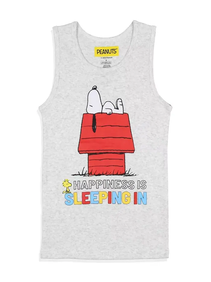 Пижамный комплект "Happiness Is Sleeping In" с Snoopy для девочек постарше Peanuts — изображение 2 из 3, серый