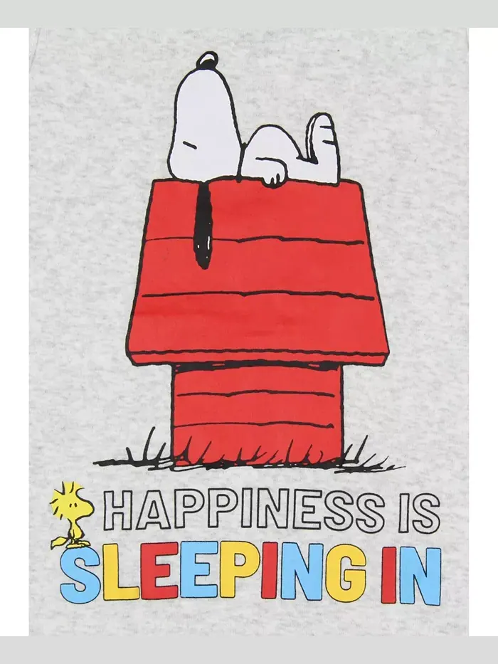 Пижамный комплект "Happiness Is Sleeping In" с Snoopy для девочек постарше Peanuts — изображение 3 из 3, серый