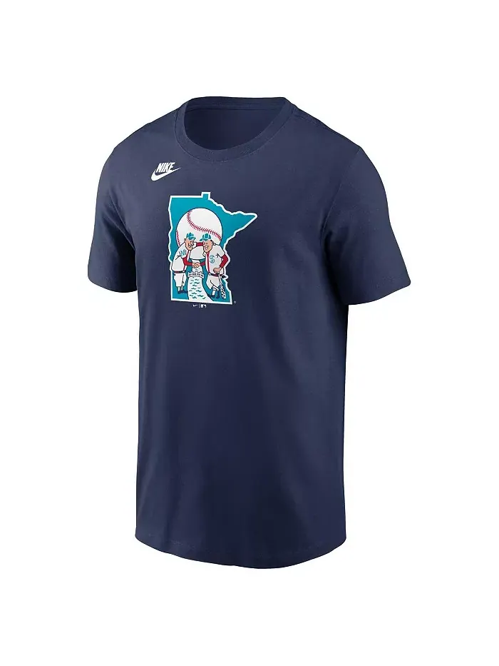 Мужская футболка Minnesota Twins Cooperstown Collection с логотипом команды — изображение 3 из 3, синий