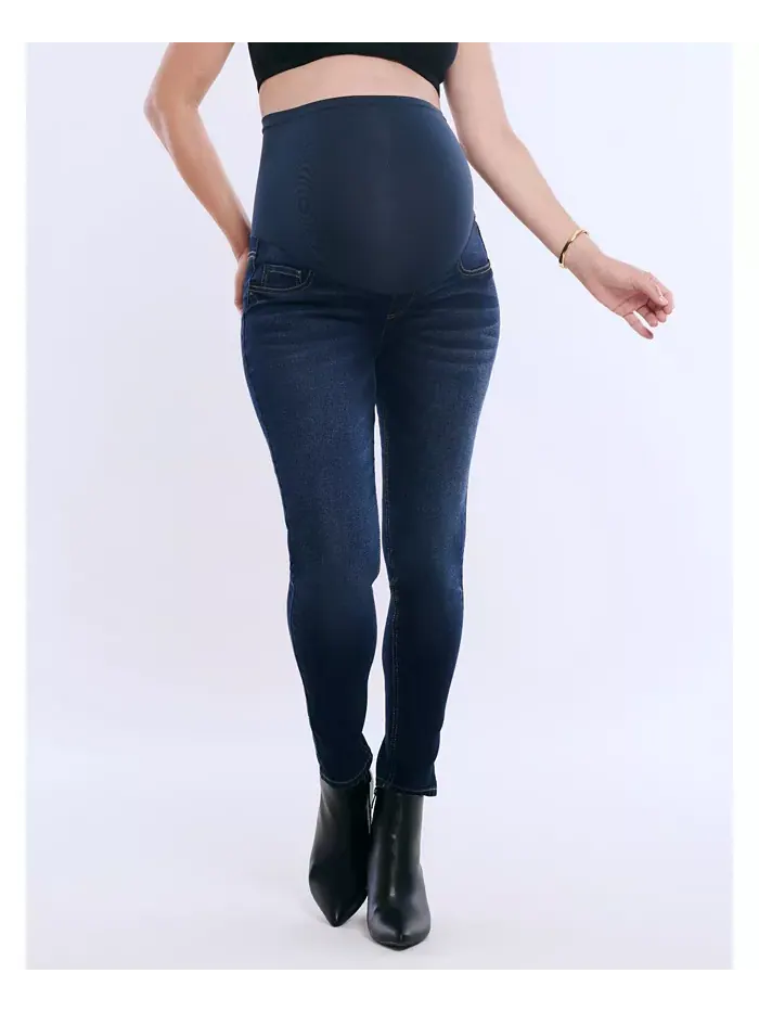 Женские джинсы-скини с высокой посадкой до щиколотки Secret Fit Over the Belly - Motherhood — изображение 1 из 5, черный