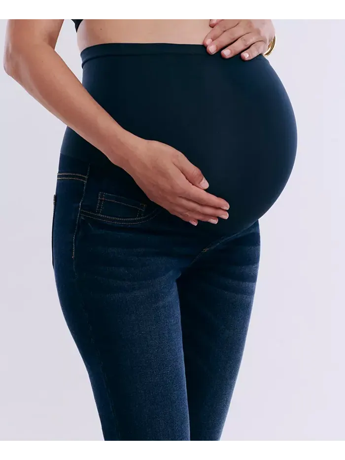 Женские джинсы-скини с высокой посадкой до щиколотки Secret Fit Over the Belly - Motherhood — изображение 2 из 5, черный