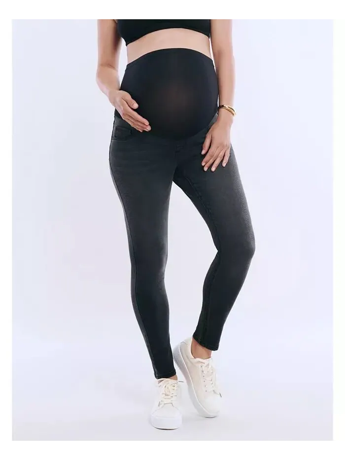 Женские джинсы-скинни Secret Fit Over the Belly длиной до щиколотки - Motherhood Maternity — изображение 1 из 5, черный