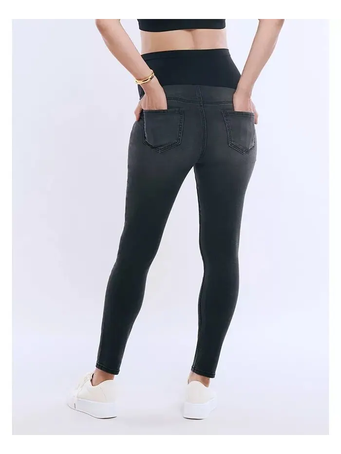 Женские джинсы-скинни Secret Fit Over the Belly длиной до щиколотки - Motherhood Maternity — изображение 2 из 5, черный