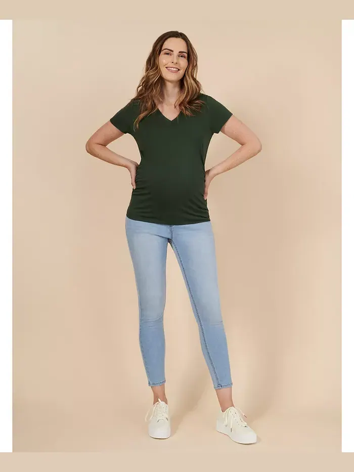 Женские джинсы-скини с высокой посадкой до щиколотки Secret Fit Over the Belly - Motherhood — изображение 5 из 5