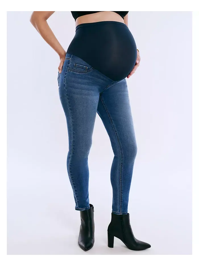 Женские джинсы-скини с высокой посадкой до щиколотки Secret Fit Over the Belly - Motherhood — изображение 3 из 5