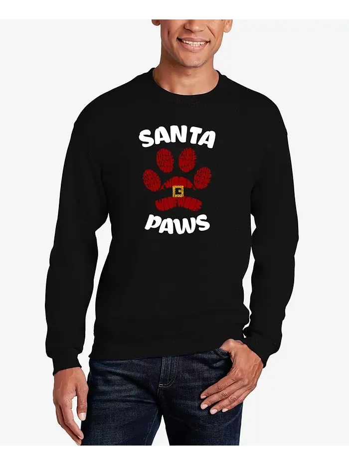 Мужской свитшот с принтом "Santa Paws" LA Pop Art — изображение 1 из 3, черный