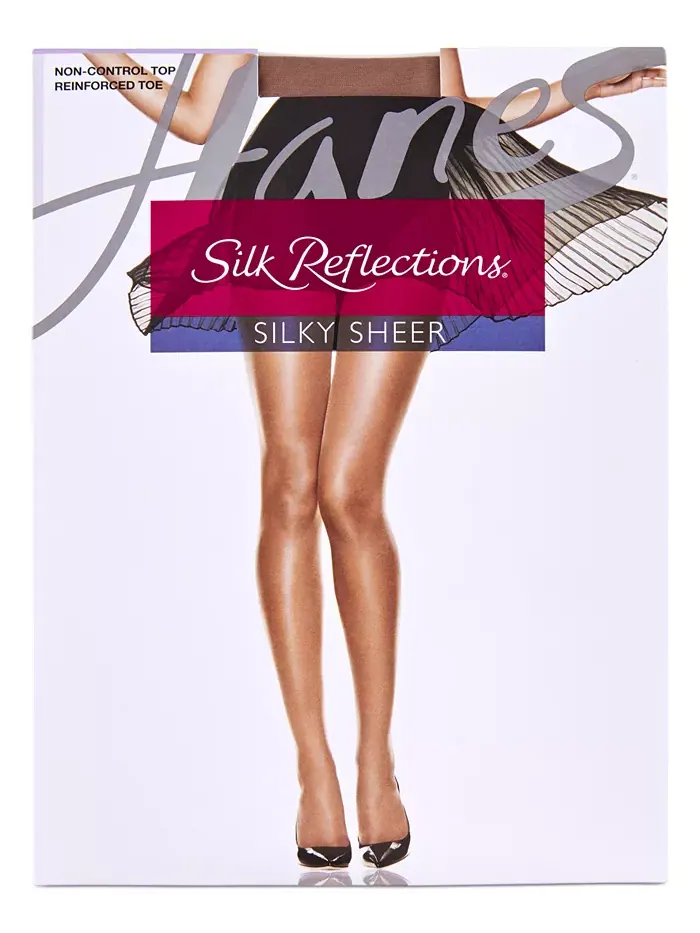 Hanes Silk Reflections Reinforced Toe — шелковистые полупрозрачные колготки с укрепленным мыском — изображение 2 из 2