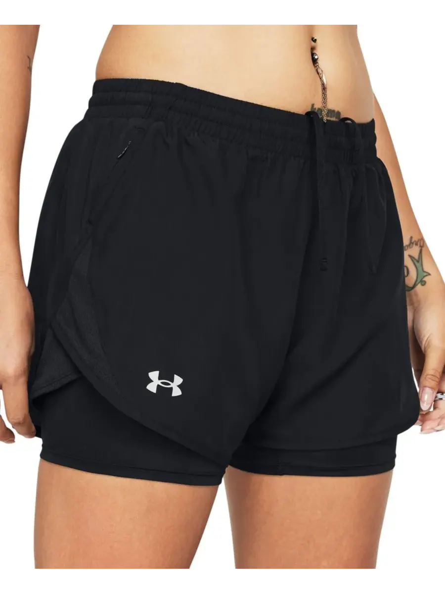 Женские шорты Fly By 2-в-1 Under Armour — изображение 2 из 5, черный