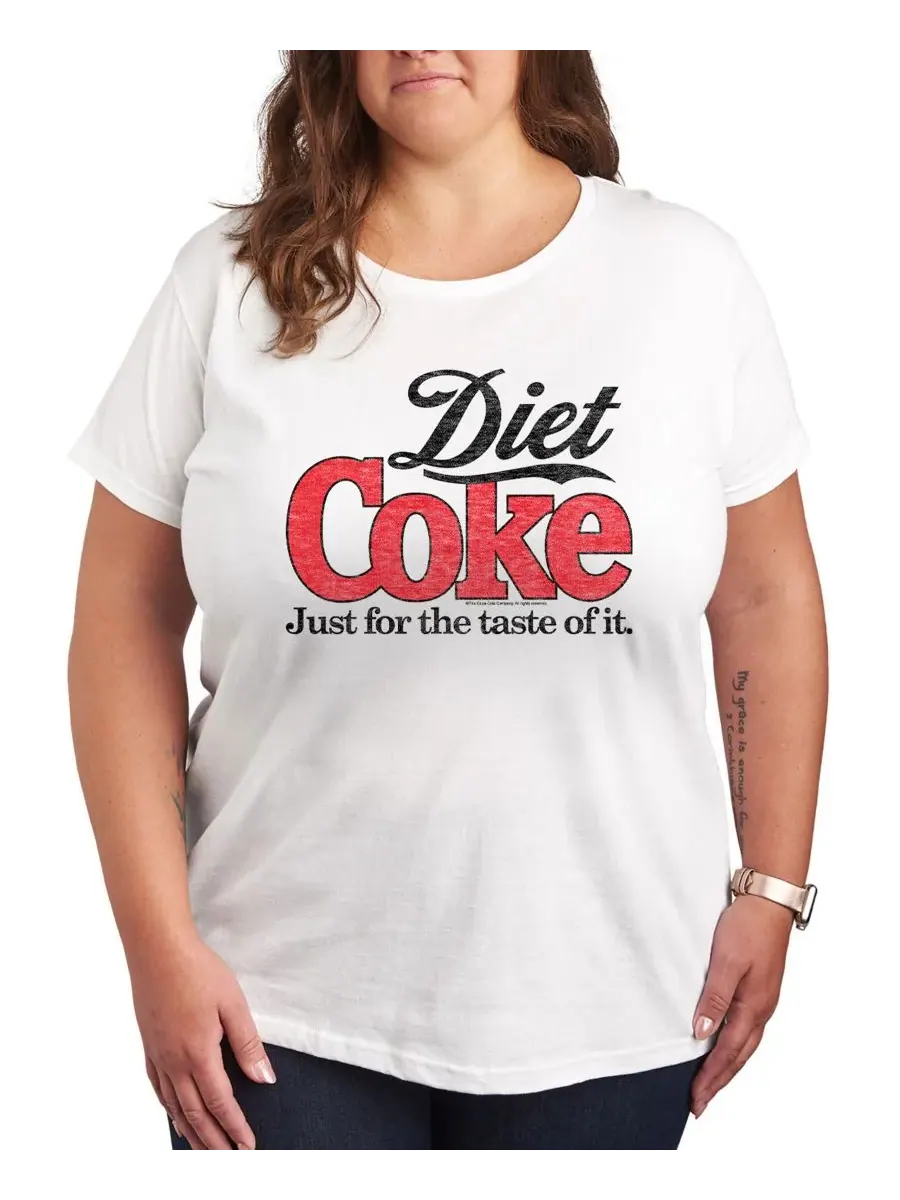 Футболка большого размера с принтом Diet Coke Hybrid Apparel — изображение 1 из 3, белый