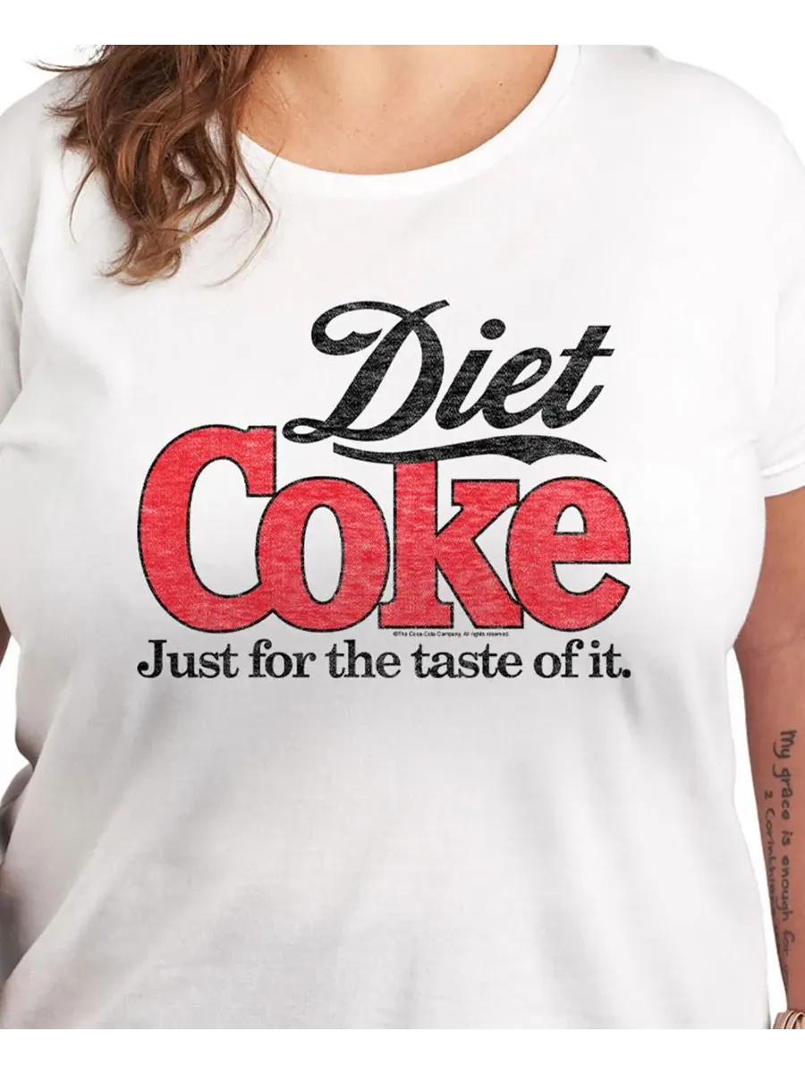 Футболка большого размера с принтом Diet Coke Hybrid Apparel — изображение 2 из 3, белый