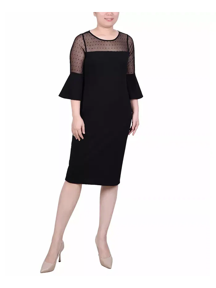 Платье-труба Petite Illusion Neck NY Collection — изображение 1 из 4, черный