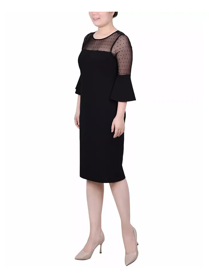Платье-труба Petite Illusion Neck NY Collection — изображение 3 из 4, черный