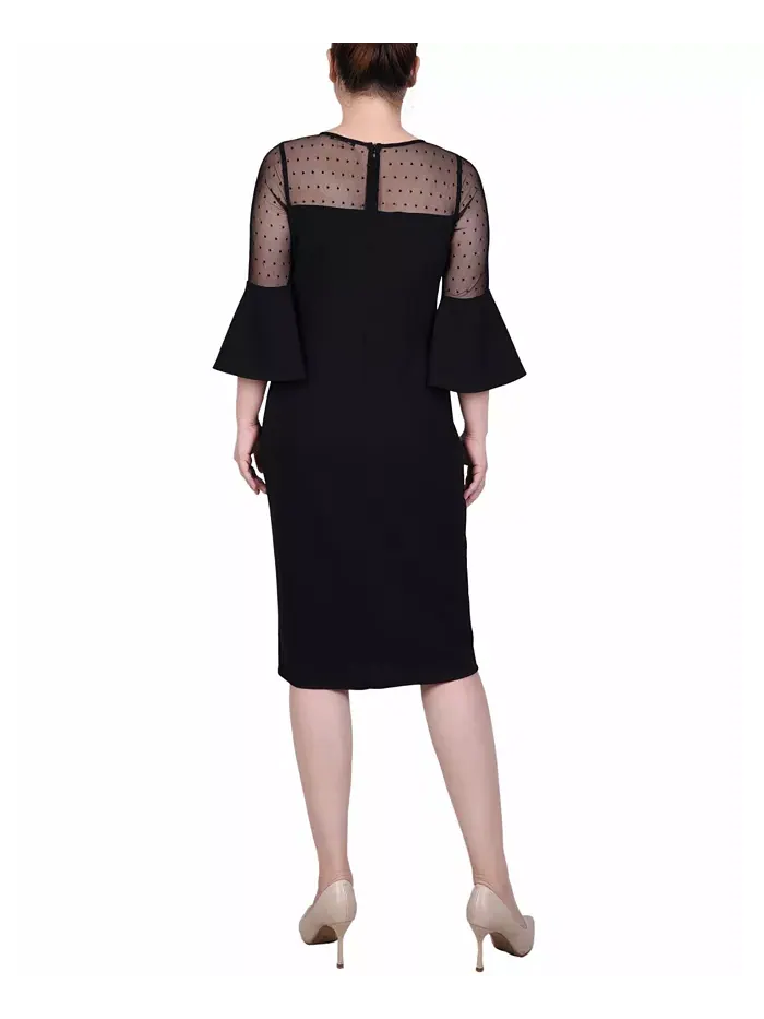 Платье-труба Petite Illusion Neck NY Collection — изображение 4 из 4, черный