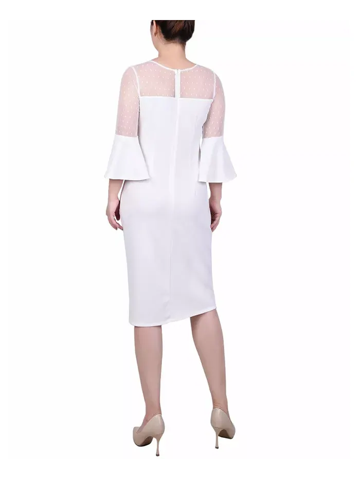 Платье-труба Petite Illusion Neck NY Collection — изображение 4 из 4, белый