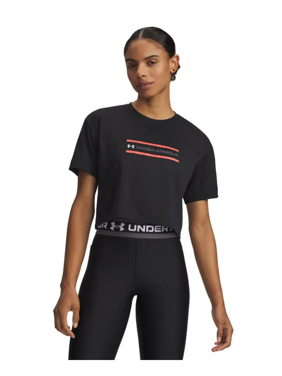 Женский фирменный укороченный топ с круглым вырезом Under Armour