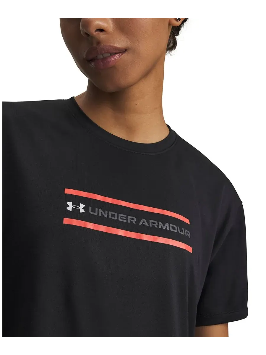 Женский фирменный укороченный топ с круглым вырезом Under Armour — изображение 2 из 3, черный