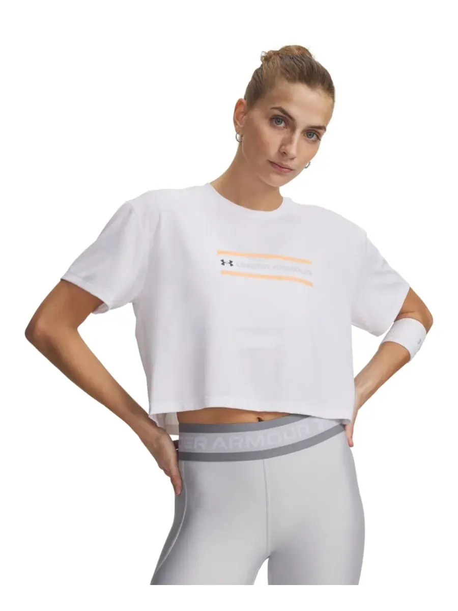 Женский фирменный укороченный топ с круглым вырезом Under Armour