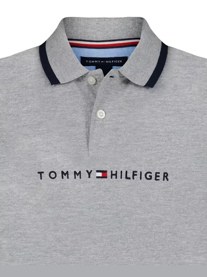 Большие мальчики Томас короткий рукав поло Tommy Hilfiger — изображение 3 из 3, серый