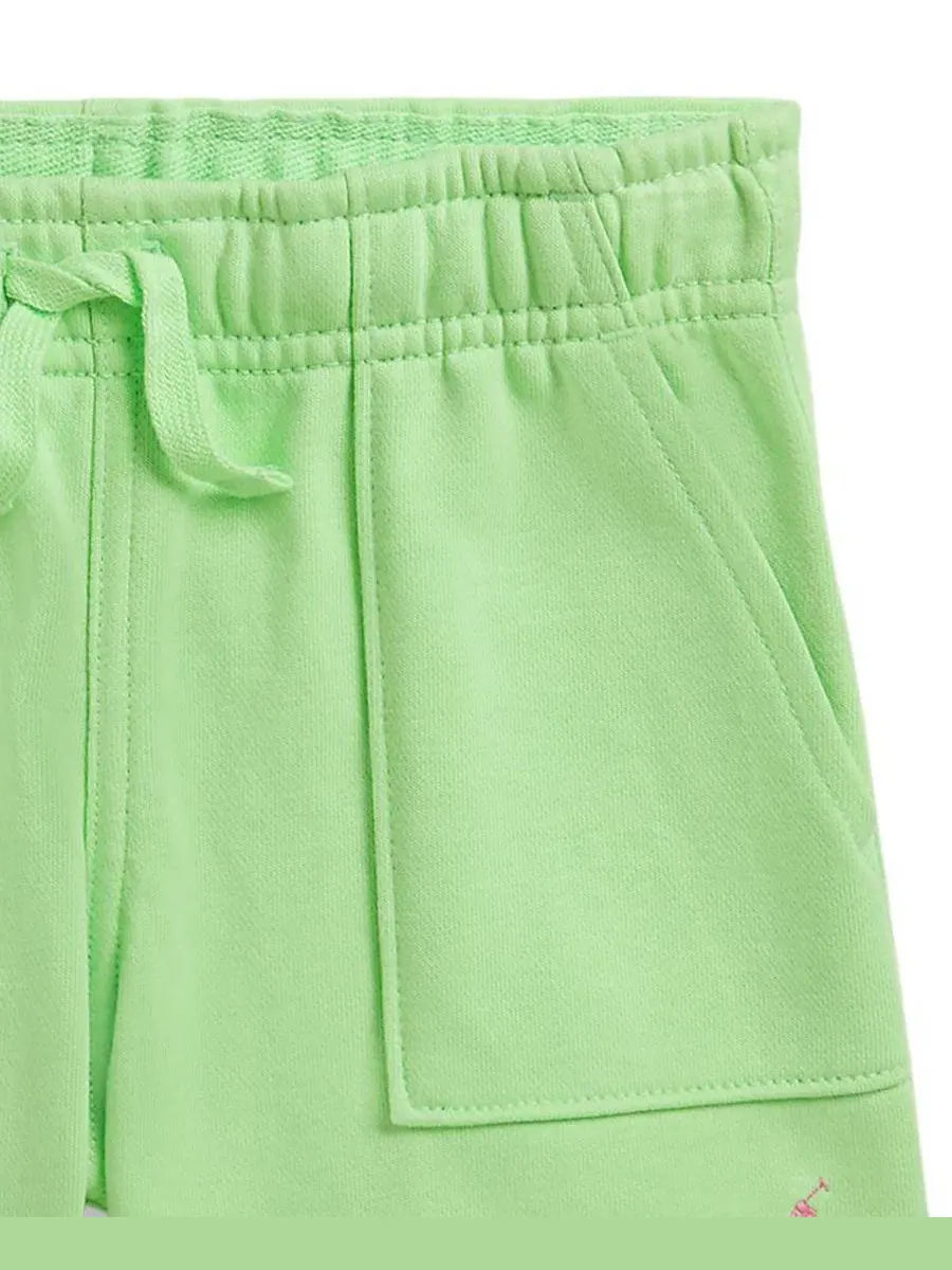 Детские шорты из французской махровой ткани, размер 2T-7, на завязках Polo Ralph Lauren — изображение 6 из 6, зеленый