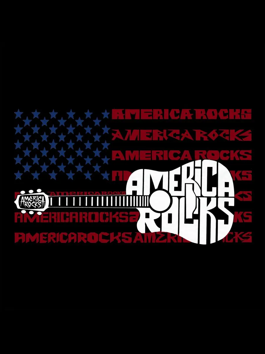 Женская толстовка с длинными рукавами America Rocks с надписью "Word Art" LA Pop Art — изображение 2 из 3, черный