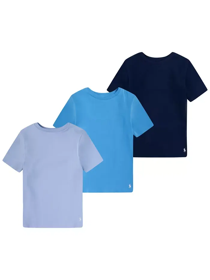 Футболки с круглым вырезом для мальчиков, 3 шт Polo Ralph Lauren — изображение 1 из 5, темно-синий