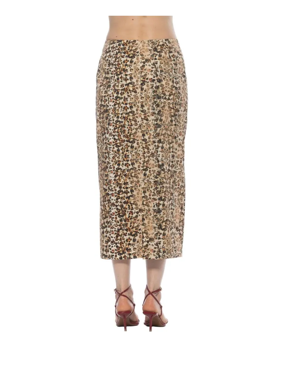 Женская юбка-миди Ginni с завышенной талией Alexia Admor — изображение 3 из 3, коричневый