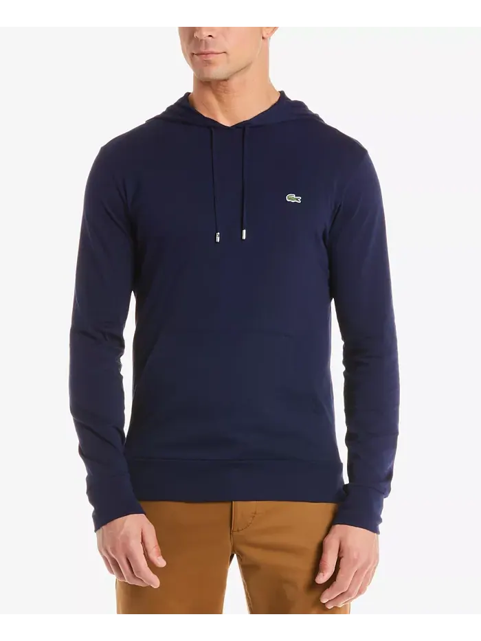 Толстовка Lacoste, с капюшоном и карманом-кенгуру — изображение 1 из 3, синий