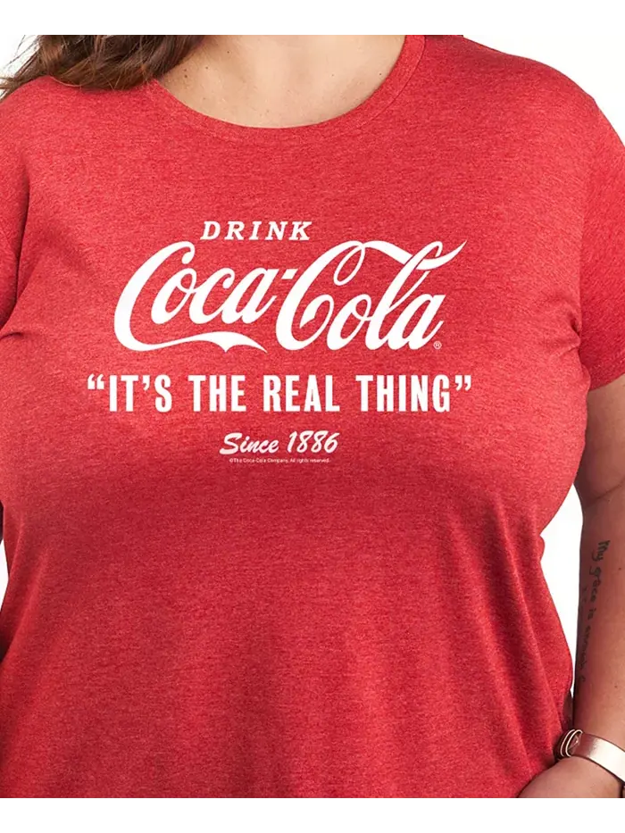 Футболка с принтом Coca-Cola The Real Thing больших размеров Hybrid Apparel — изображение 2 из 3, красный