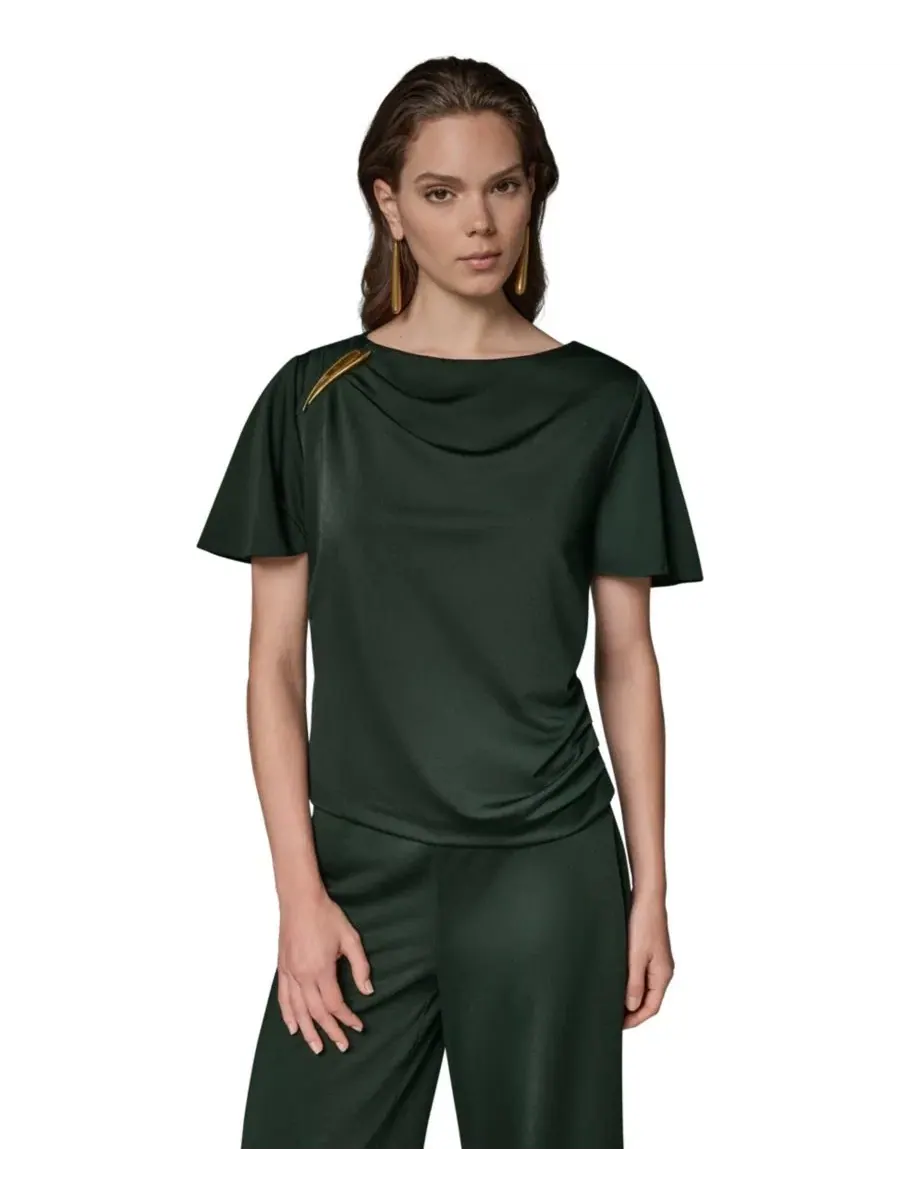 Топ с драпировкой по бокам Donna Karan New York — изображение 1 из 18, черный