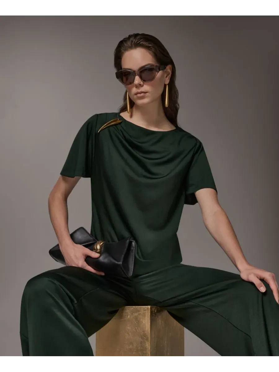 Топ с драпировкой по бокам Donna Karan New York — изображение 18 из 18, черный