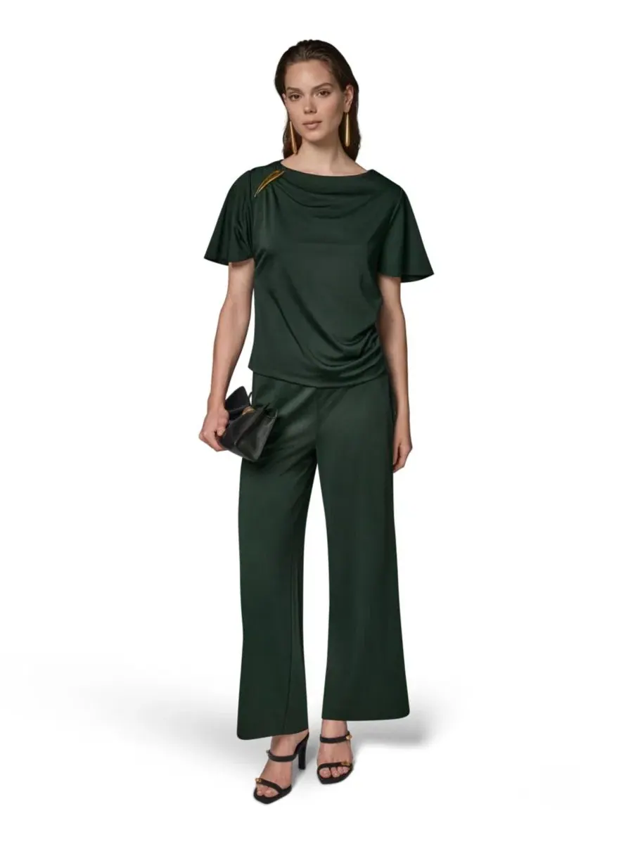 Топ с драпировкой по бокам Donna Karan New York — изображение 3 из 18, черный