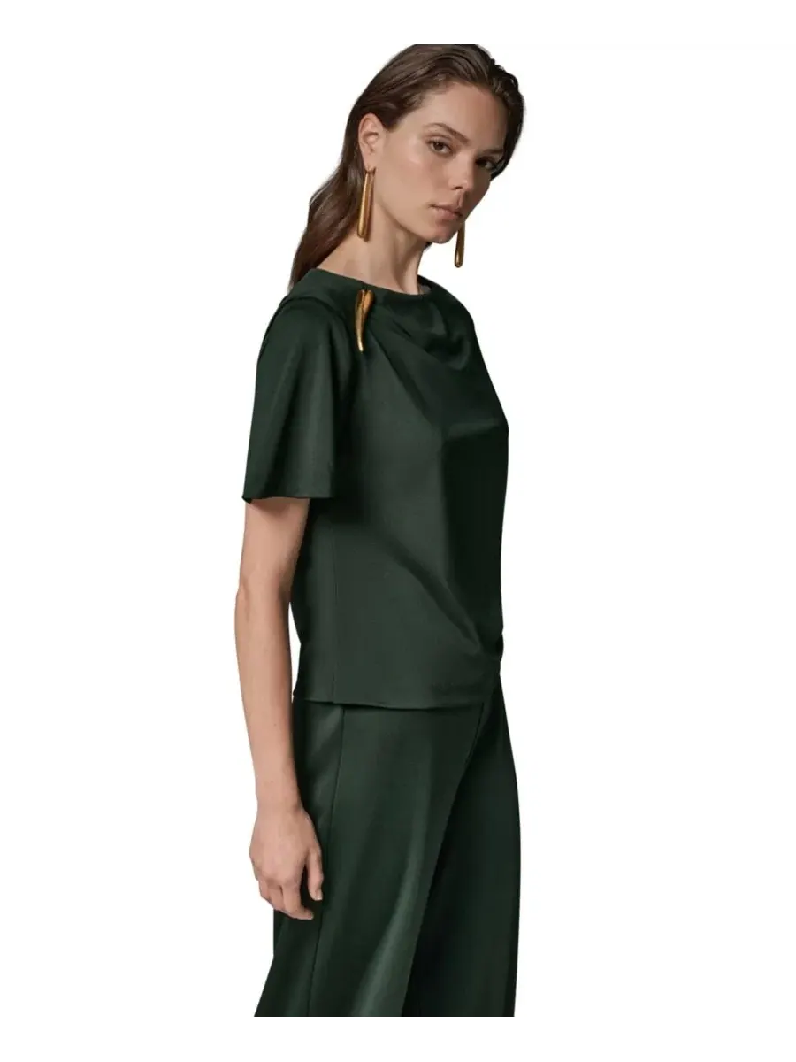 Топ с драпировкой по бокам Donna Karan New York — изображение 4 из 18, черный