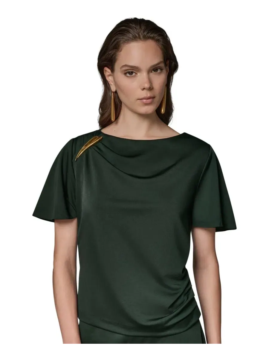 Топ с драпировкой по бокам Donna Karan New York — изображение 5 из 18, черный