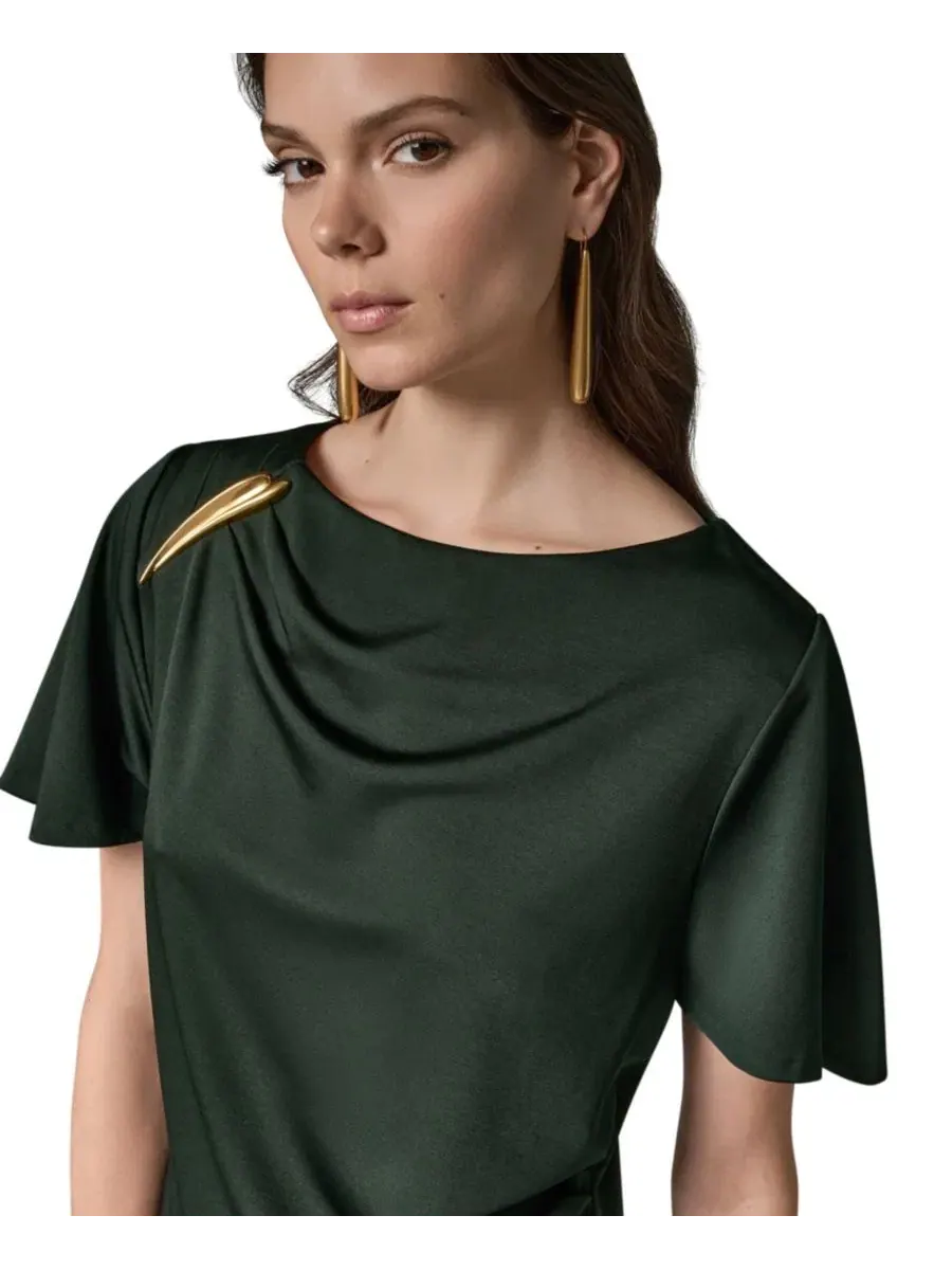 Топ с драпировкой по бокам Donna Karan New York — изображение 6 из 18, черный