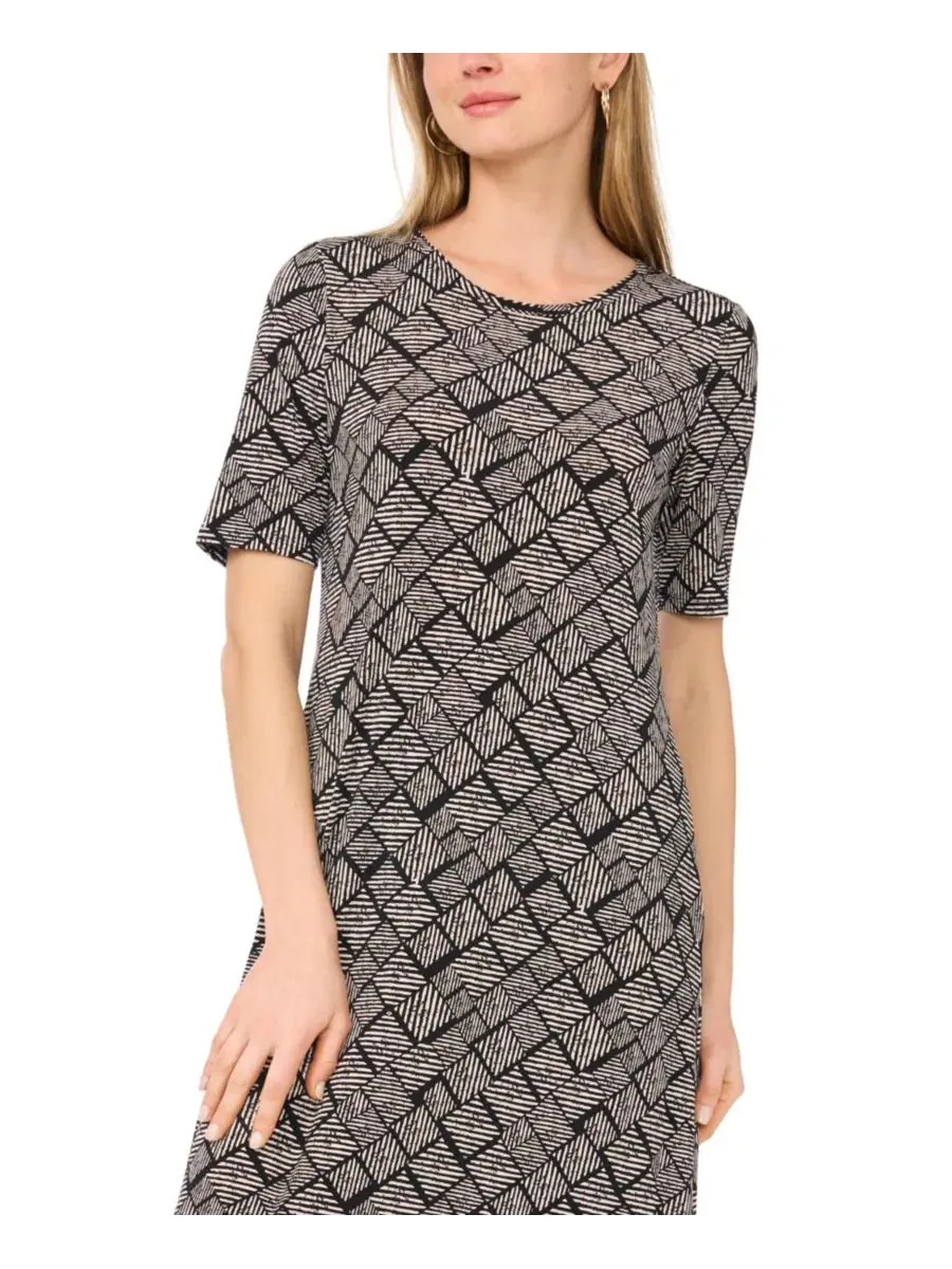 Платье макси с круглым вырезом и рукавом 3/4, модель Crewneck Pull-On Maxi Vince Camuto — изображение 2 из 4