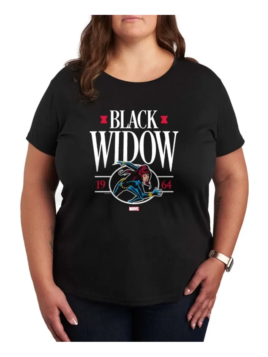 Футболка с принтом Black Widow Collegiate Hybrid Apparel — изображение 1 из 3, черный
