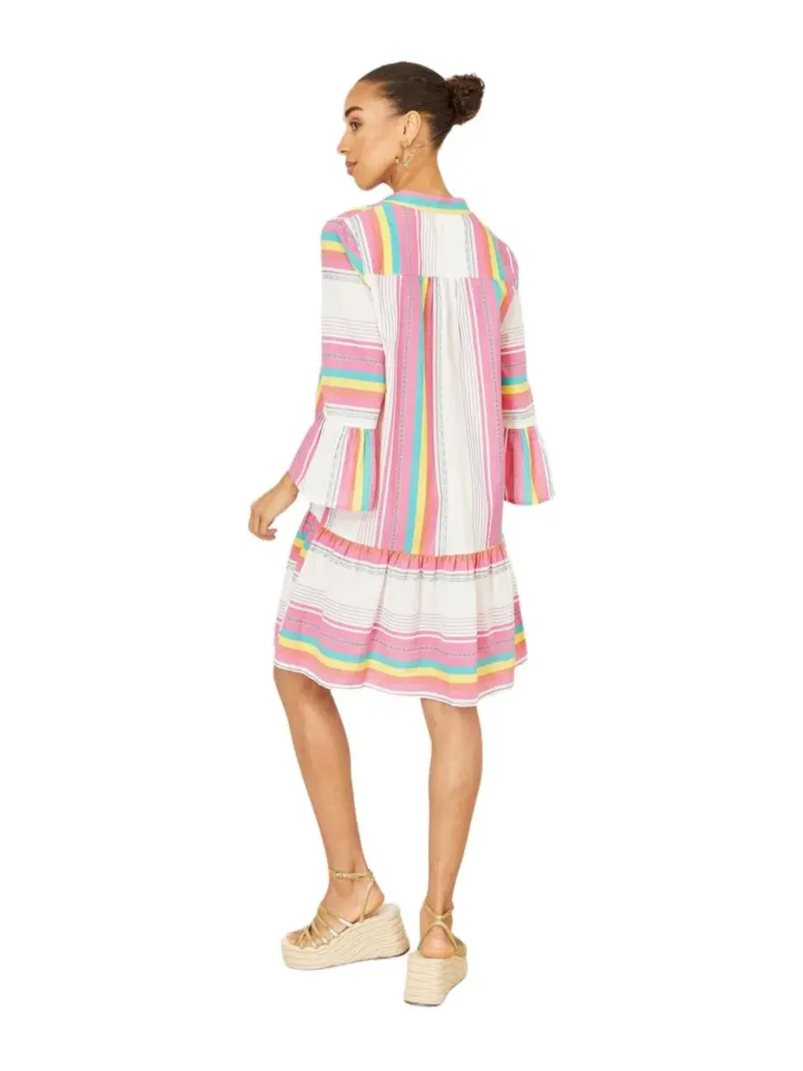 Туника из хлопка с принтом, модель Striped Tunic Yumi — изображение 3 из 8, мульти
