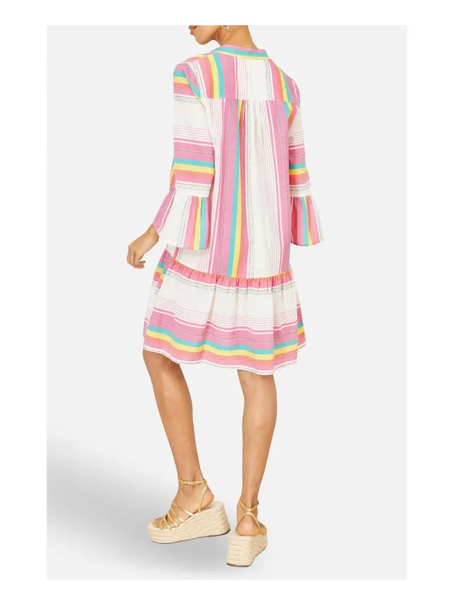Туника из хлопка с принтом, модель Striped Tunic Yumi — изображение 5 из 8, мульти