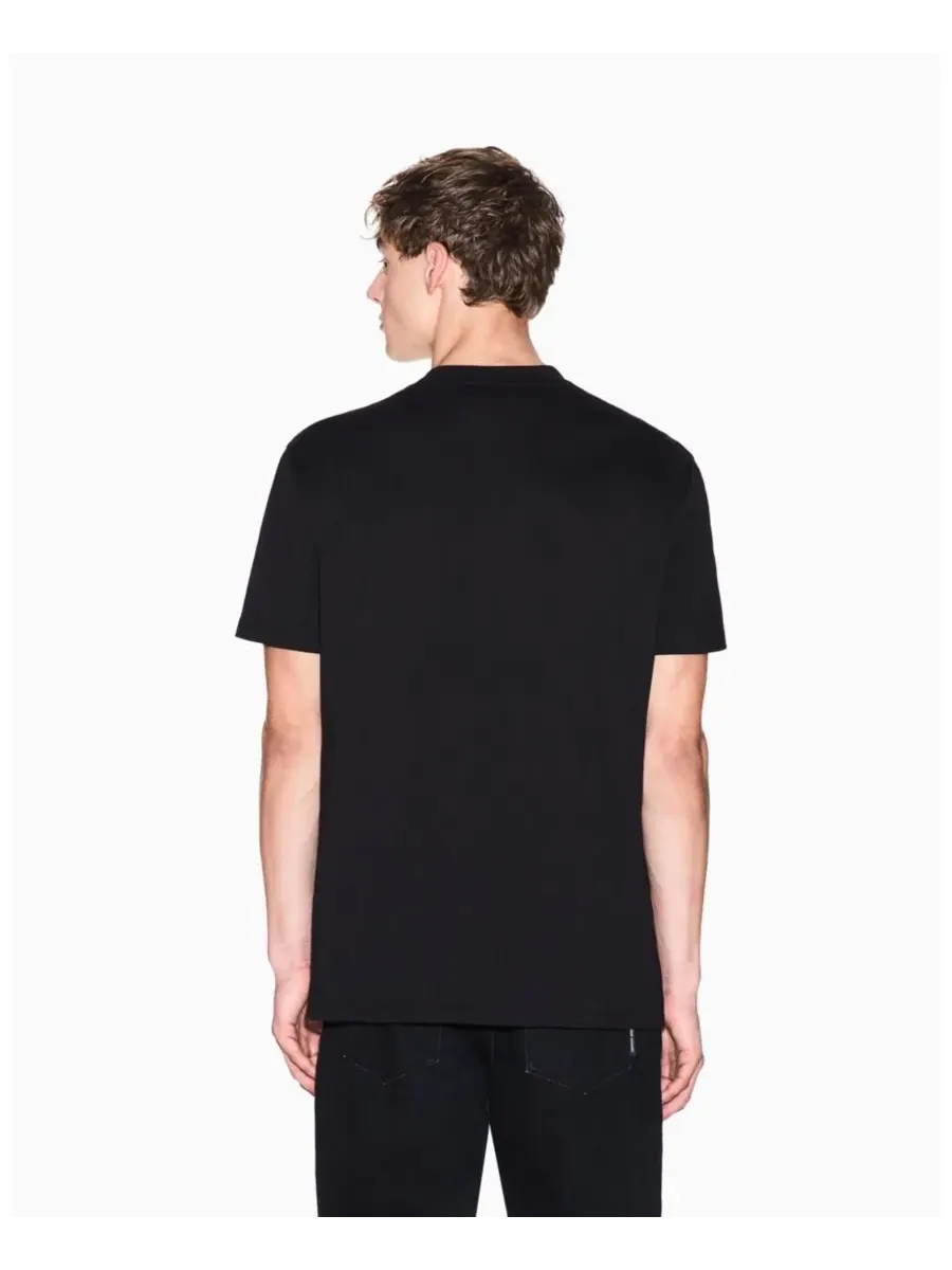 Мужская футболка с коротким рукавом из атласной ткани в квадратной форме A|X Armani Exchange — изображение 3 из 5, черный