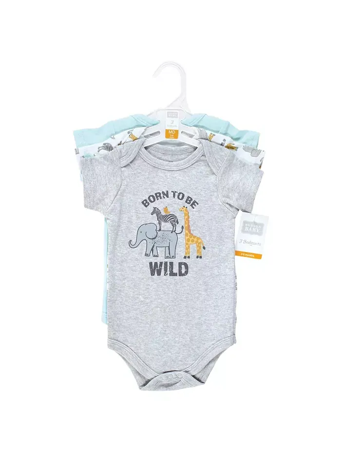 Комплект из 3 боди Hudson Cotton для мальчиков Hudson Baby — изображение 3 из 4, серый