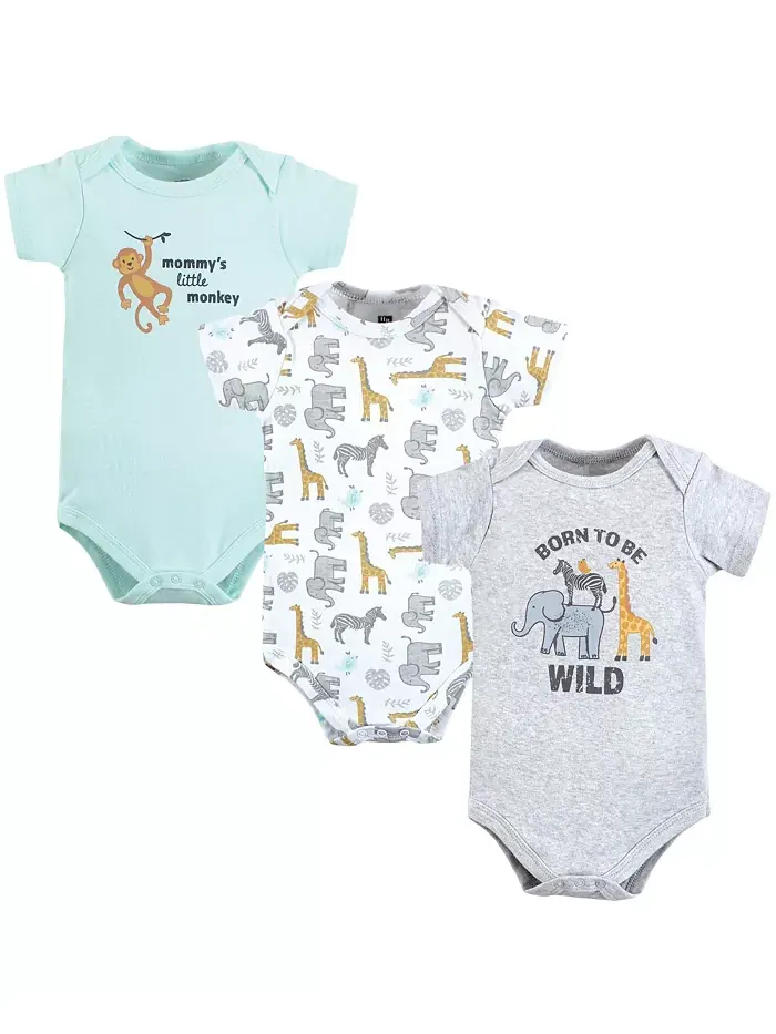 Комплект из 3 боди Hudson Cotton для мальчиков Hudson Baby — изображение 4 из 4, серый