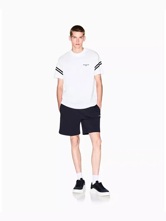 Мужская футболка с надписью на рукаве A|X Armani Exchange — изображение 2 из 5, бежевый/бежевый