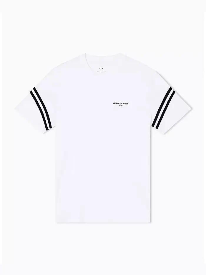 Мужская футболка с надписью на рукаве A|X Armani Exchange — изображение 5 из 5, бежевый/бежевый