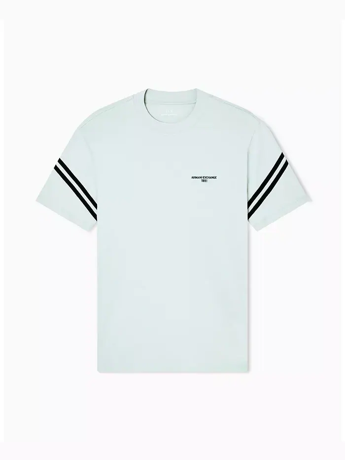Мужская футболка с надписью на рукаве A|X Armani Exchange — изображение 5 из 5, синий