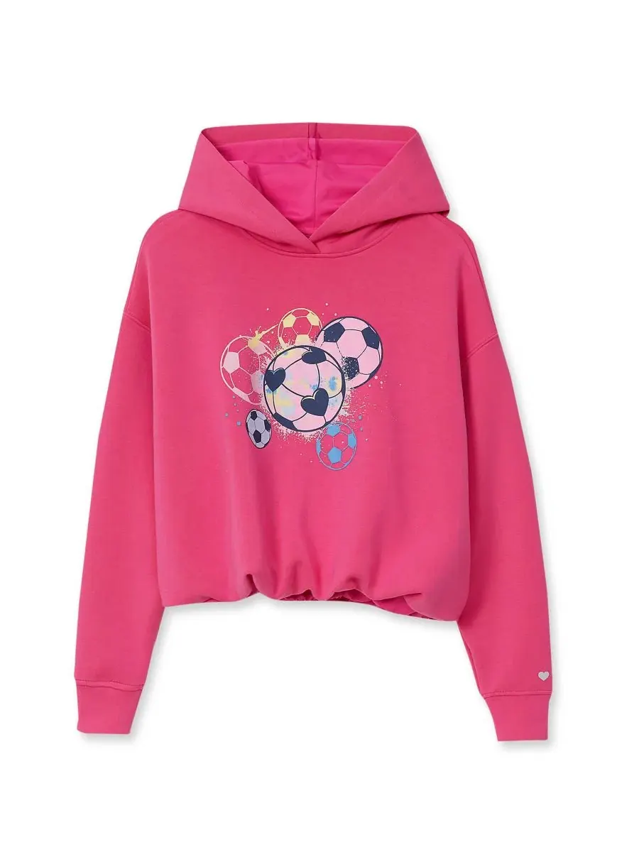 Худи спортивное с длинным рукавом, модель Bubble Active Lands' End — изображение 1 из 3, розовый фиолетовый