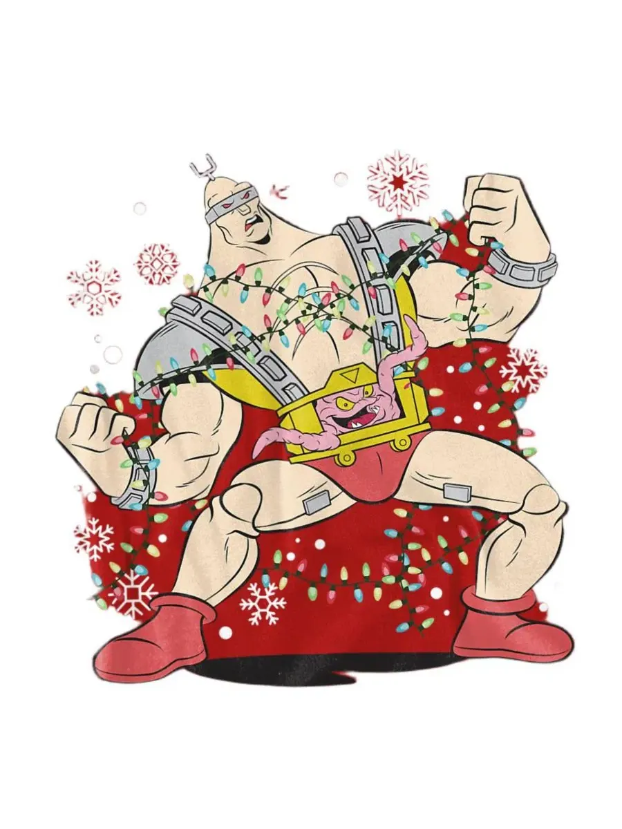 Футболка с принтом Robot Krang Christmas Lights Teenage Mutant Ninja Turtles — изображение 2 из 3, красный