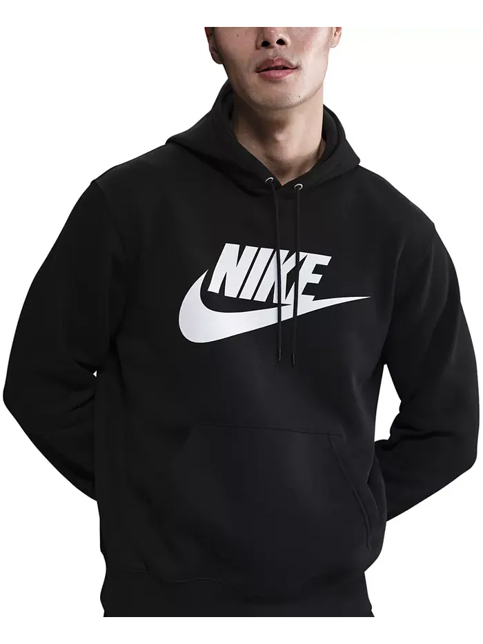 Мужской худи Club Fleece стандартного кроя с логотипом Nike — изображение 2 из 4, черный