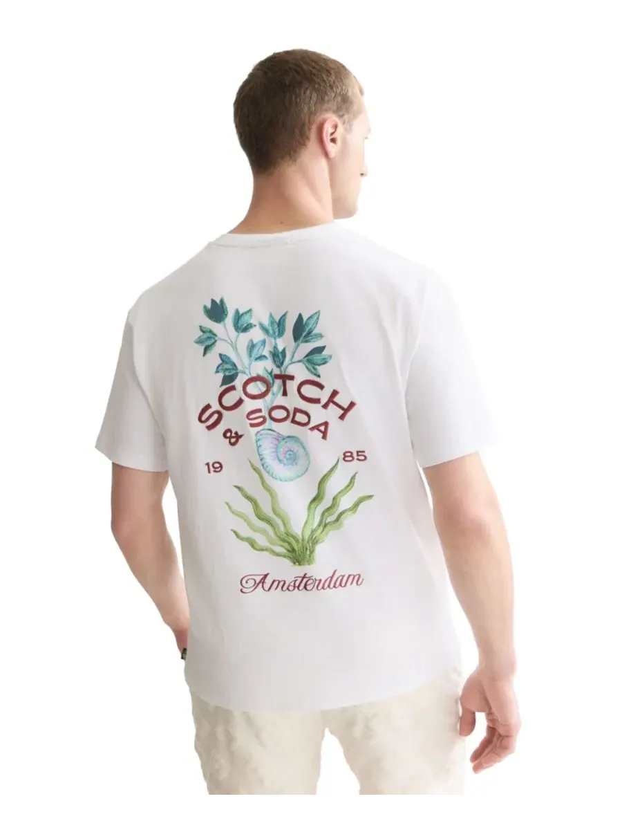 Футболка с коротким рукавом и принтом SCOTCH & SODA — изображение 1 из 6, яркий белый