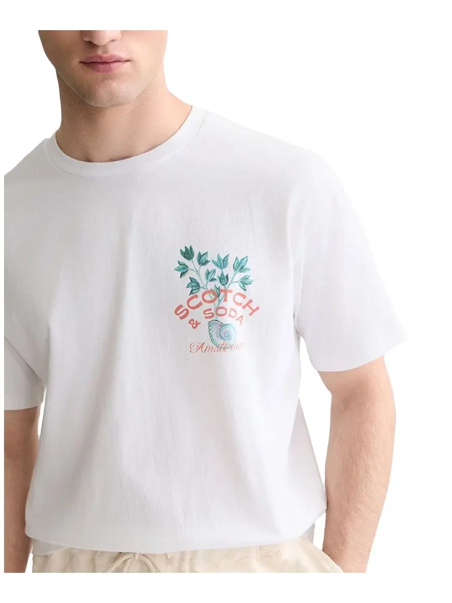 Футболка с коротким рукавом и принтом SCOTCH & SODA — изображение 3 из 6, яркий белый